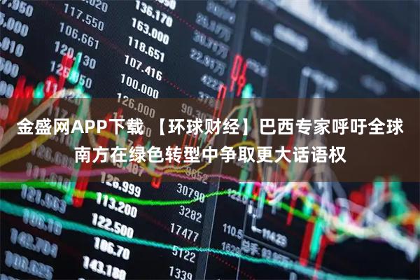 金盛网APP下载 【环球财经】巴西专家呼吁全球南方在绿色转型中争取更大话语权