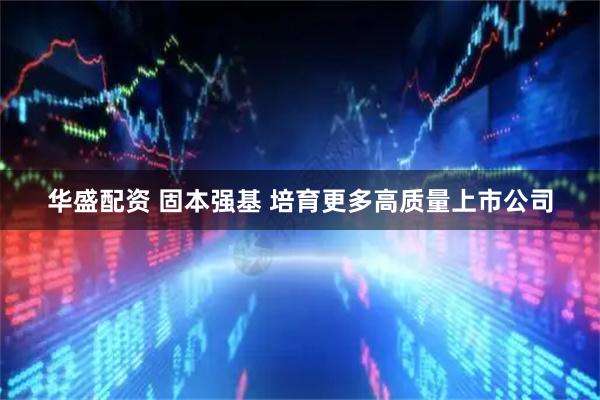 华盛配资 固本强基 培育更多高质量上市公司